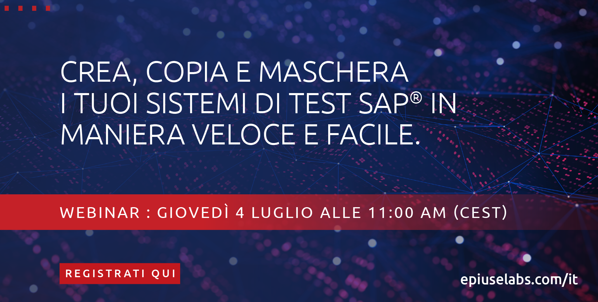 Locandina per i social media riportante il webinar di EPI-USE Labs su come copiare dati SAP