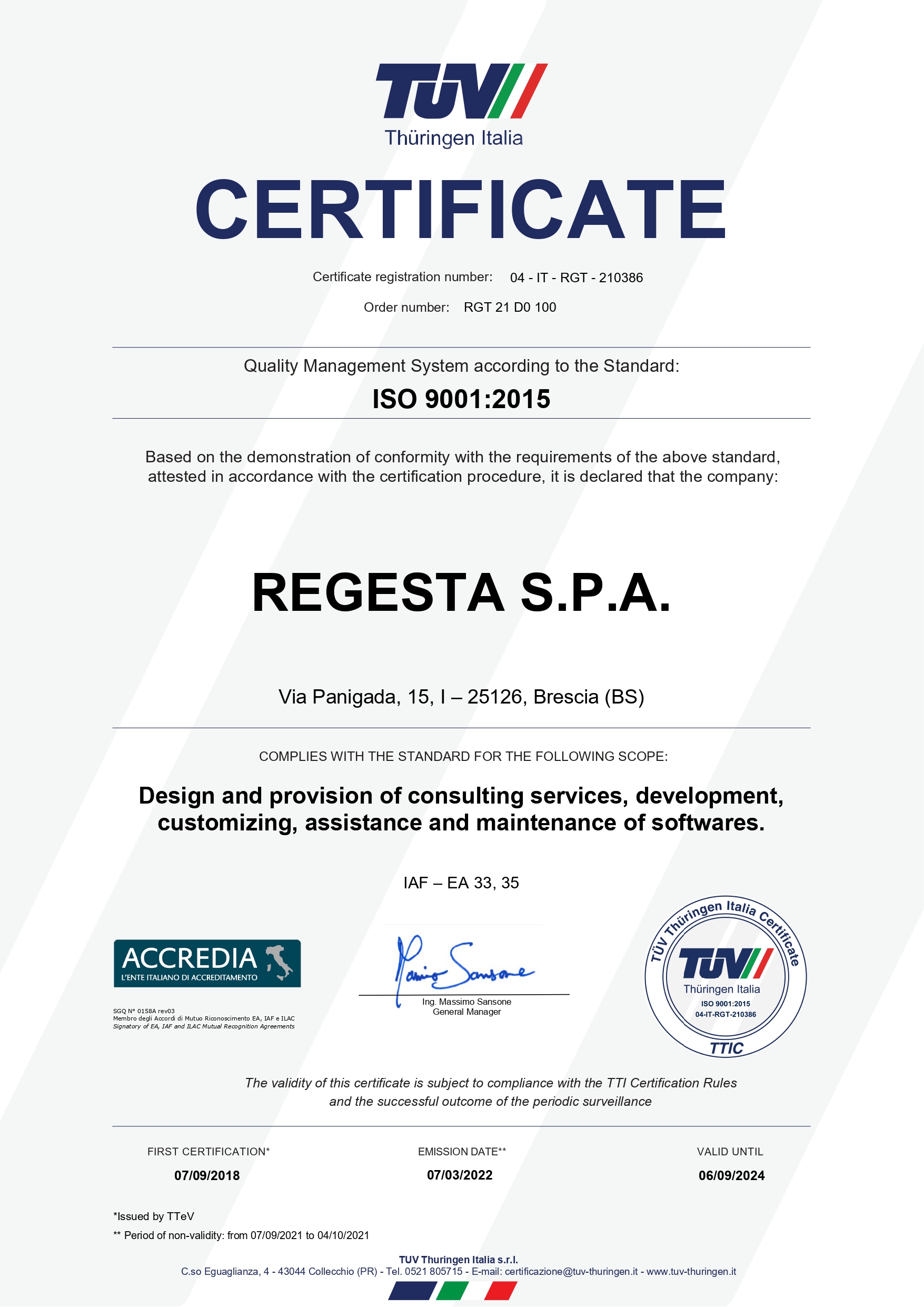 TUV Certificate