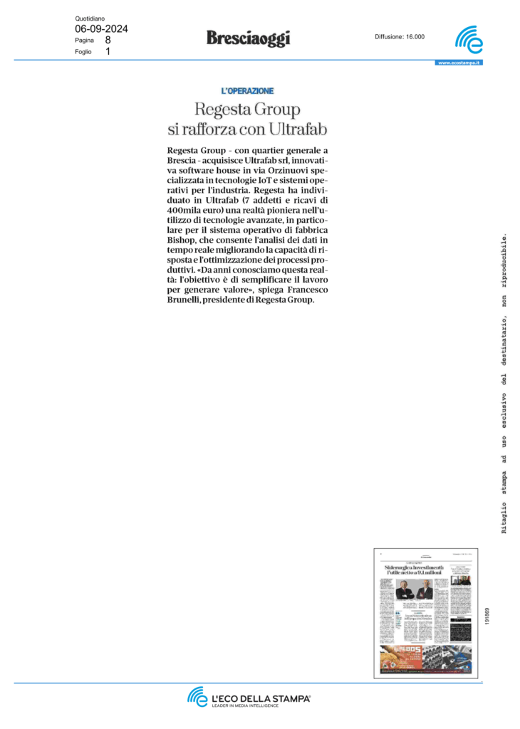 regesta e ultrafab - bresciaoggi